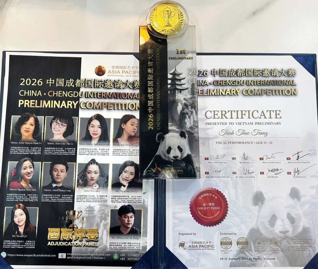 Tài năng nhí Việt Nam đăng quang Quán quân cuộc thi nghệ thuật quốc tế Châu Á - Thái Bình Dương