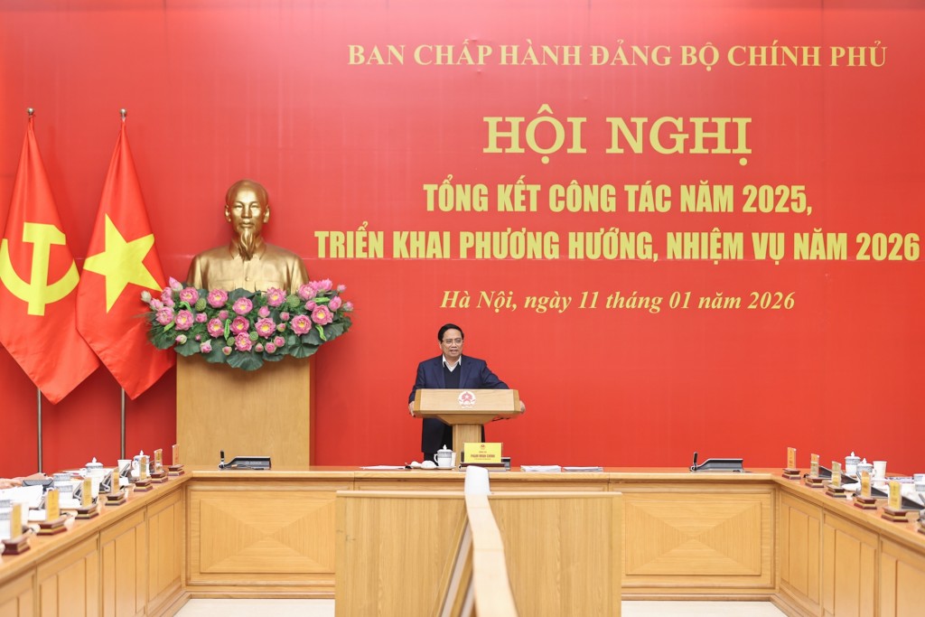 Thủ tướng nêu rõ, các cơ quan đã và đang triển khai nhiệm vụ năm 2026 trên tinh thần những nhiệm vụ trọng tâm mà Đại hội toàn quốc XIV của Đảng sẽ xác định - Ảnh: VGP/Nhật Bắc