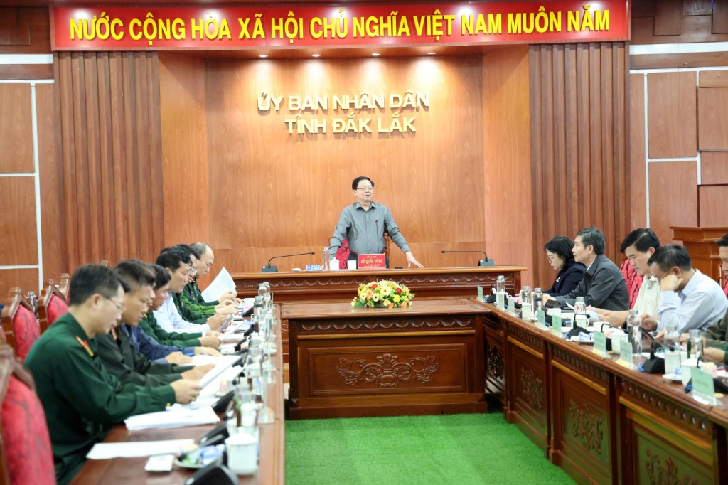 Phó Thủ tướng Hồ Quốc Dũng làm việc với UBND tỉnh Đắk Lắk - Ảnh: VGP/Gia Huy