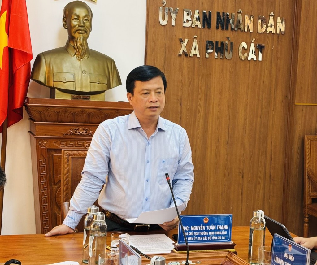 Phó Chủ tịch Thường trực UBND tỉnh Gia Lai Nguyễn Tuấn Thanh phát biểu tại buổi làm việc 