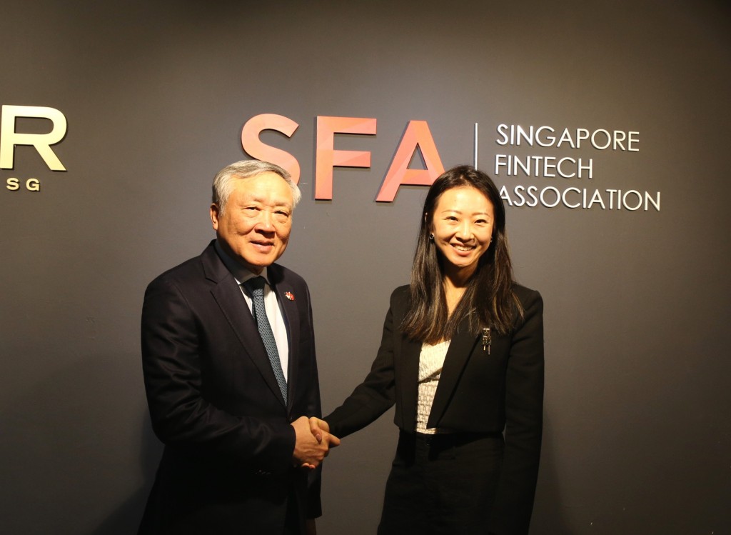 Phó Thủ tướng Thường trực Nguyễn Hòa Bình gặp bà Holly Fang, Chủ tịch Hiệp hội FinTech Singapore (SFA) - Ảnh: VGP/Nguyễn Hoàng