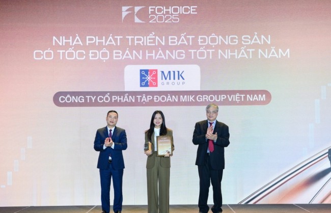 MIK Group được vinh danh “Nhà phát triển bất động sản có tốc độ bán hàng tốt nhất năm”