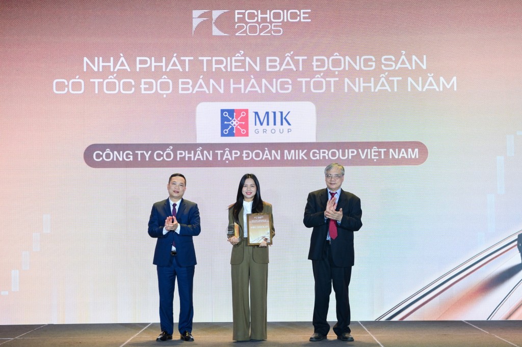 MIK Group được vinh danh “Nhà phát triển bất động sản có tốc độ bán hàng tốt nhất năm”