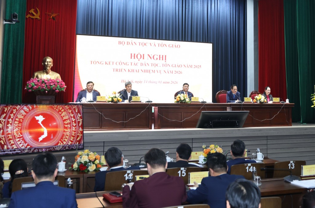 Phó Thủ tướng Chính phủ Lê Thành Long dự, chủ trì Hội nghị tổng kết công tác dân tộc, tôn giáo năm 2025 và triển khai nhiệm vụ năm 2026 - Ảnh: VGP/Đức Tuân