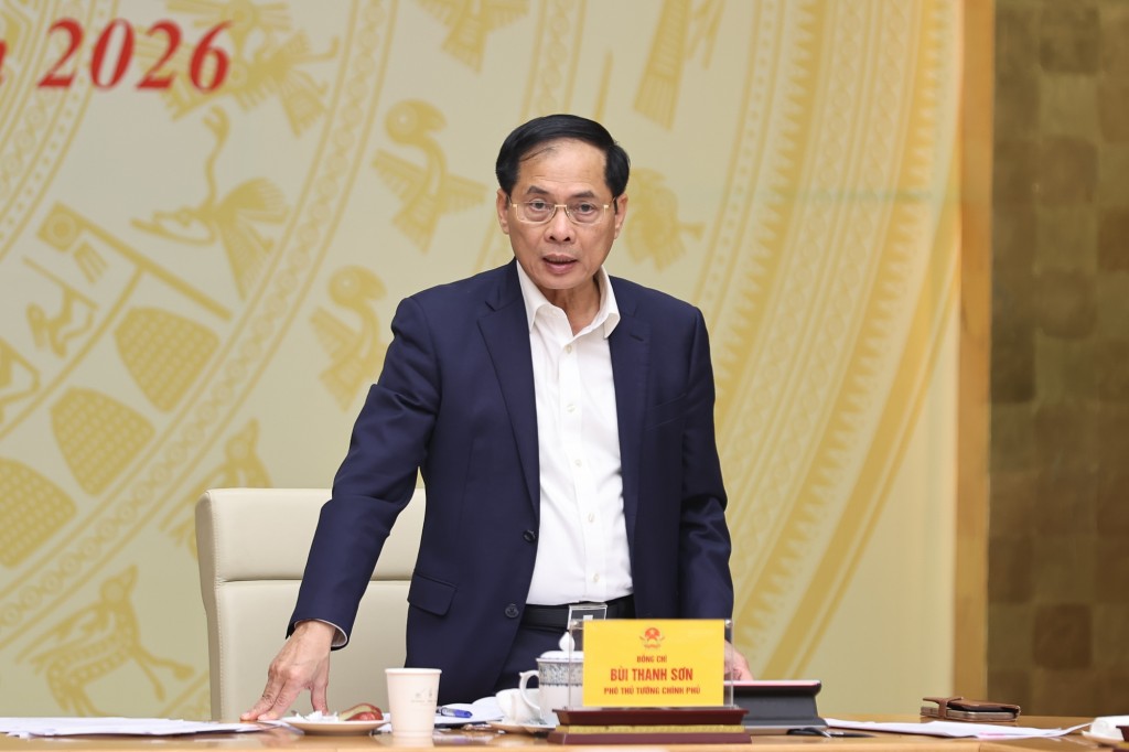 Phó Thủ tướng Chính phủ Bùi Thanh Sơn phát biểu - Ảnh: VGP/Nhật Bắc