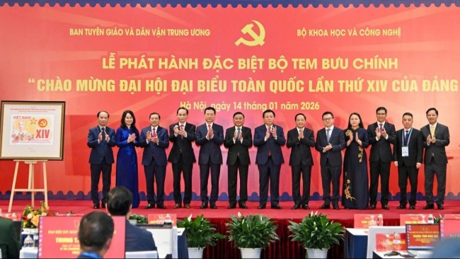 Phát hành đặc biệt bộ tem bưu chính chào mừng Đại hội XIV của Đảng