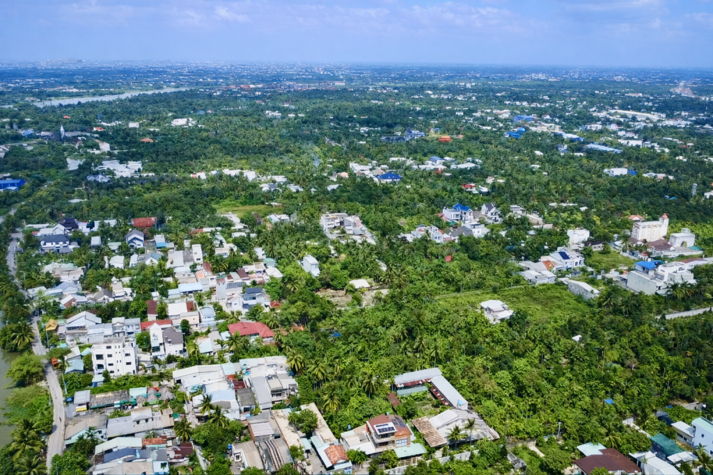 Vườn cây ăn trái Lái Thiêu xanh mát, trải dài ven sông Sài Gòn đoạn qua phường Thuận An.