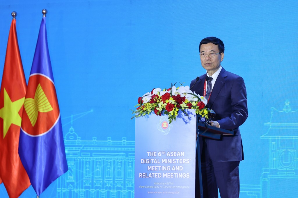 Bộ trưởng Bộ Khoa học và Công nghệ Nguyễn Mạnh Hùng phát biểu tại Hội nghị - Ảnh: VGP/Nhật Bắc