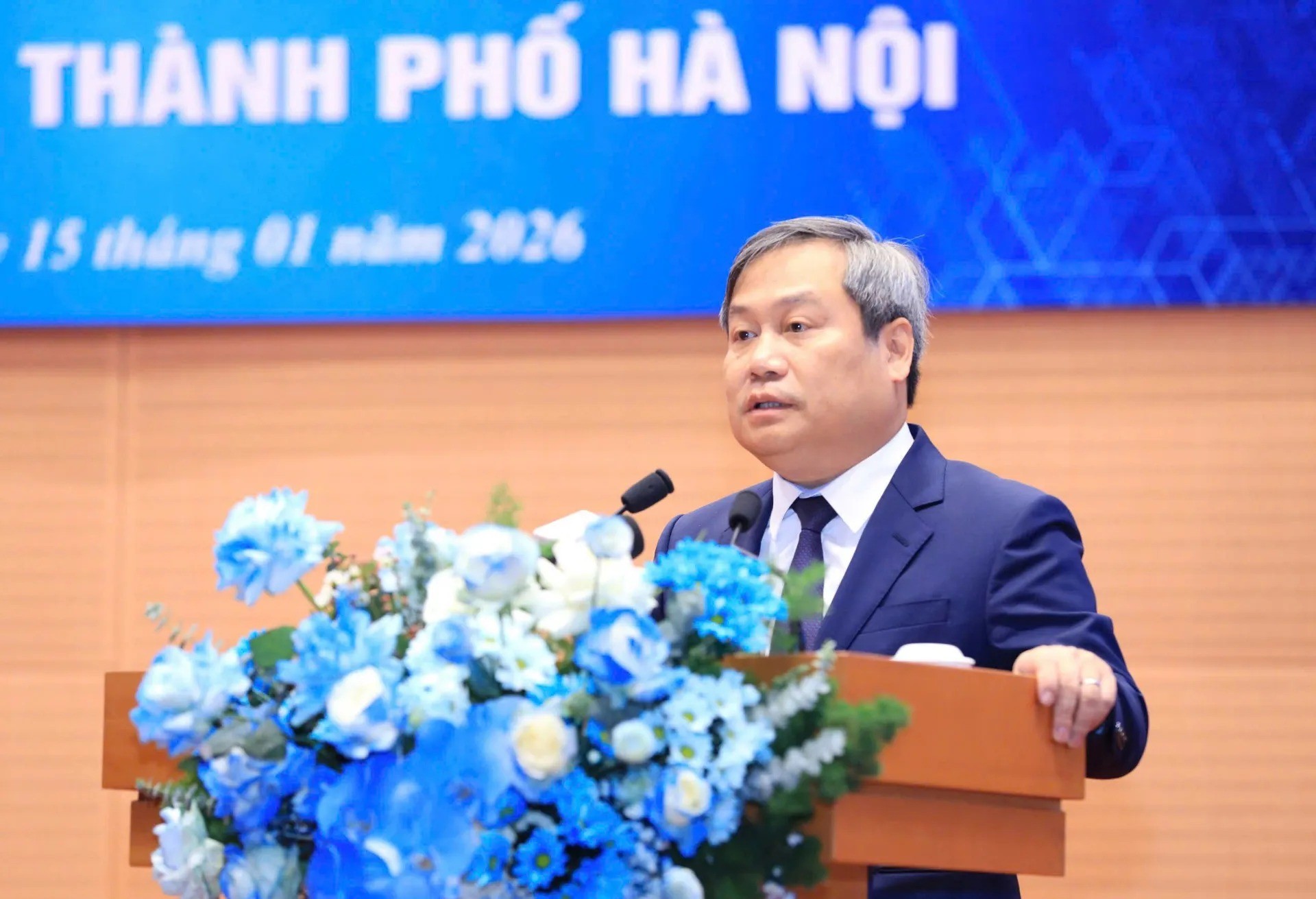 Ủy viên Trung ương Đảng, Phó Bí thư Thành ủy, Chủ tịch UBND Thành phố Vũ Đại Thắng phát biểu chỉ đạo tại Hội nghị