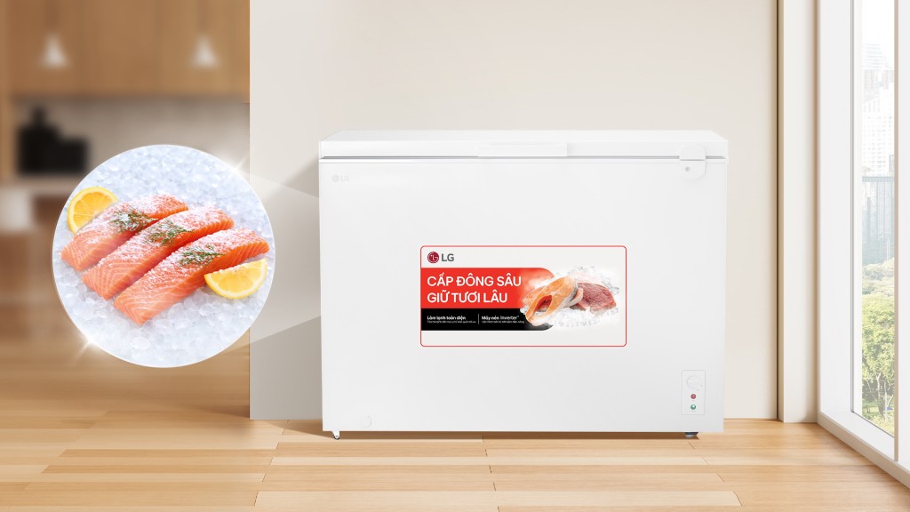Tủ đông ngang LG Inverter C30WH - Cấp đông sâu, giữ tươi lâu