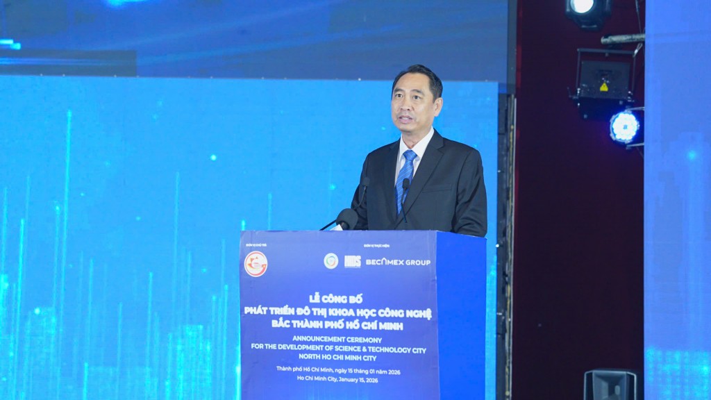 Ông Nguyễn Hoàn Vũ, Tổng Giám đốc Tập đoàn Becamex, thông tin về Đề án Đô thị khoa học công nghệ phía Bắc TP Hồ Chí Minh.
