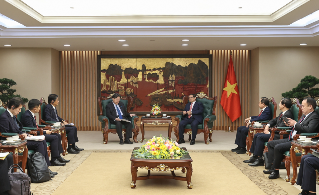 Thủ tướng đánh giá cao vai trò của Nhật Bản là một trong những đối tác chiến lược hợp tác quan trọng hàng đầu của Việt Nam trong lĩnh vực khoa học công nghệ, chuyển đổi số, đổi mới sáng tạo và đào tạo nhân lực chất lượng cao - Ảnh: VGP/Nhật Bắc