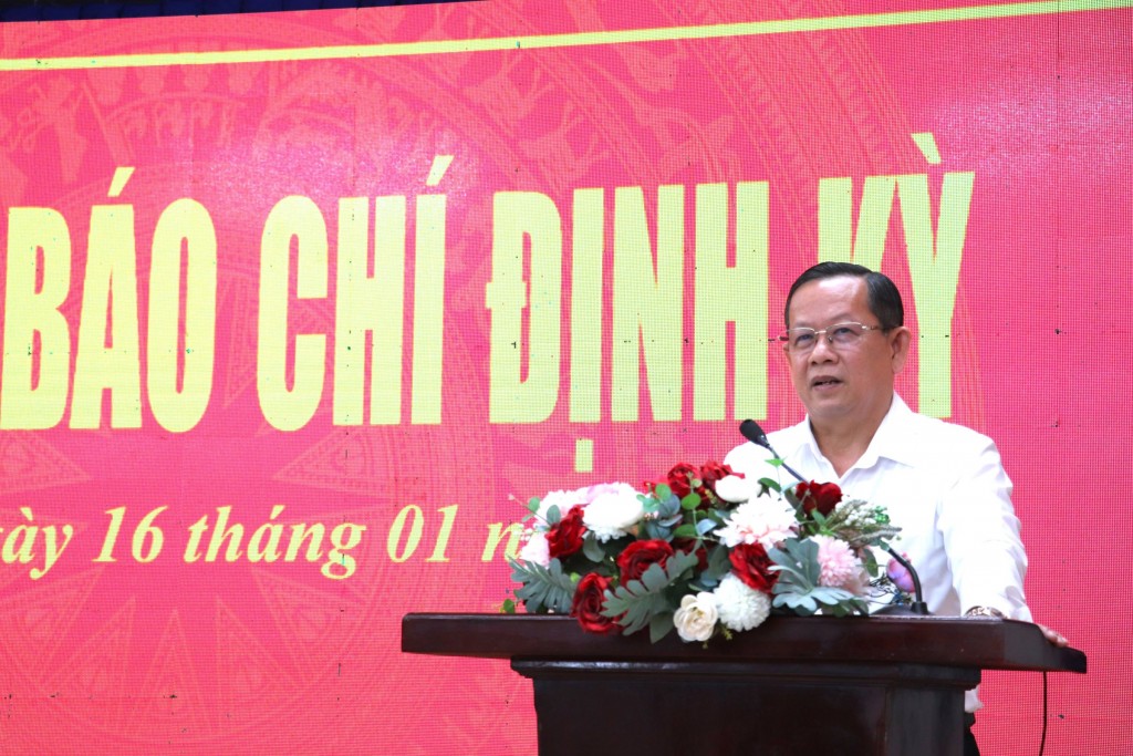 Giám đốc Sở Nội vụ Nguyễn Hoàng Thông thông tin công tác chuẩn bị bầu cử đại biểu Quốc hội khóa XIV và Đại biểu HĐND các cấp, nhiệm kỳ 2026 – 2031 (ảnh: Như Ngọc)