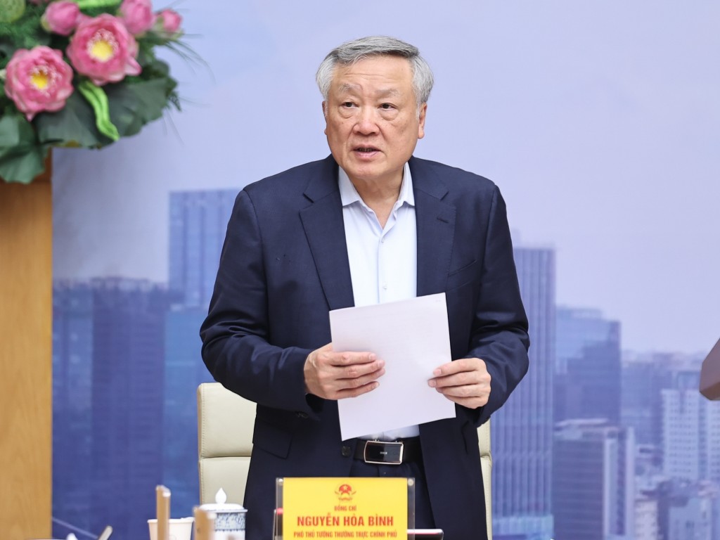 Phó Thủ tướng Thường trực Chính phủ Nguyễn Hòa Bình phát biểu - Ảnh: VGP/Nhật Bắc