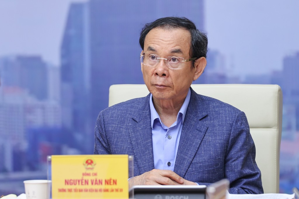 Thường trực Tiểu ban Văn kiện Đại hội Đảng lần thứ XIV Nguyễn Văn Nên dự Phiên họp - Ảnh: VGP/Nhật Bắc