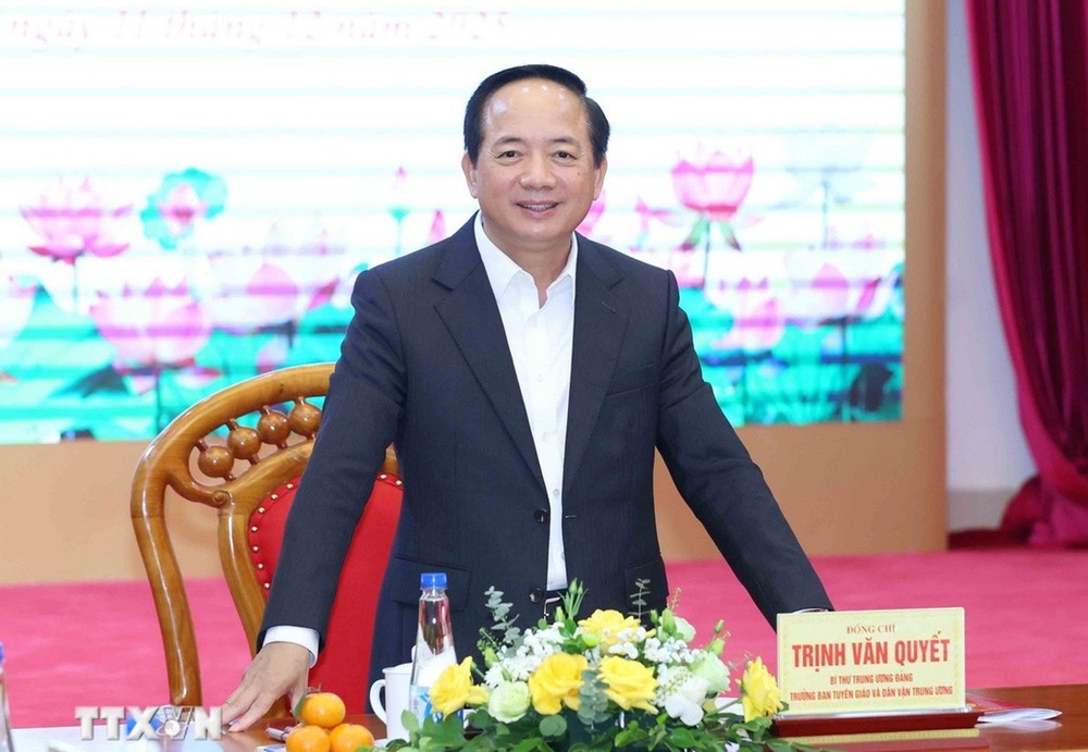 Đồng chí Trịnh Văn Quyết, Bí thư Trung ương Đảng, Trưởng ban Tuyên giáo và Dân vận Trung ương