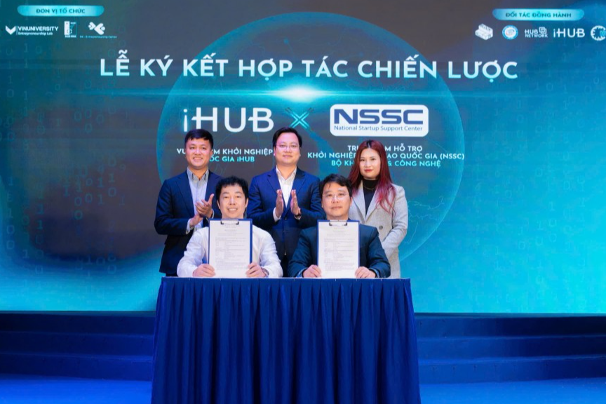 Lễ công bố Hợp tác chiến lược diễn ra ngày 17/01/2026 giữa Trung tâm Hỗ trợ Khởi nghiệp sáng tạo (NSSC) và Vườn ươm Khởi nghiệp Sáng tạo Quốc gia iHUB