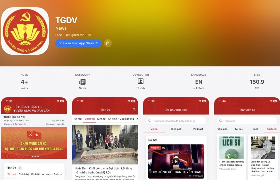 Ứng dụng “Tuyên giáo và Dân vận”: Cầu nối bền chặt giữa ý Đảng và lòng dân