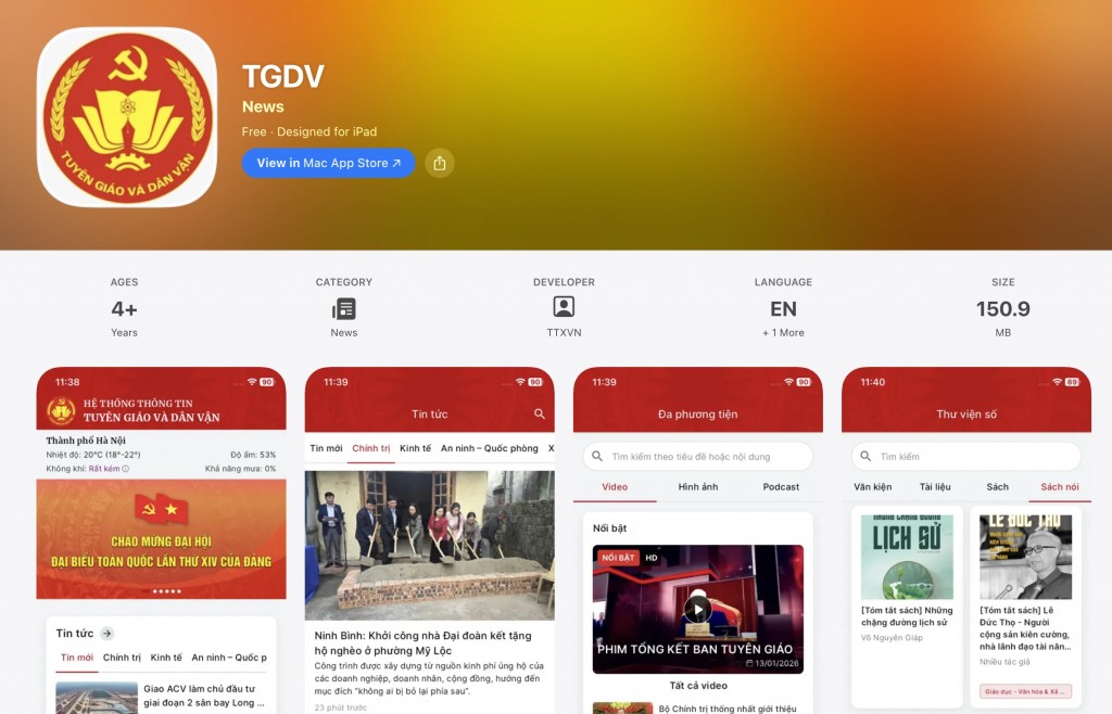 Ứng dụng “Tuyên giáo và Dân vận”: Cầu nối bền chặt giữa ý Đảng và lòng dân