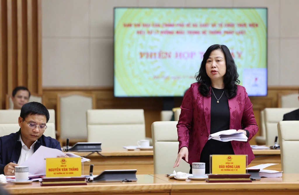 Bộ trưởng Bộ Y tế Đào Hồng Lan phát biểu - Ảnh: VGP/Nhật Bắc