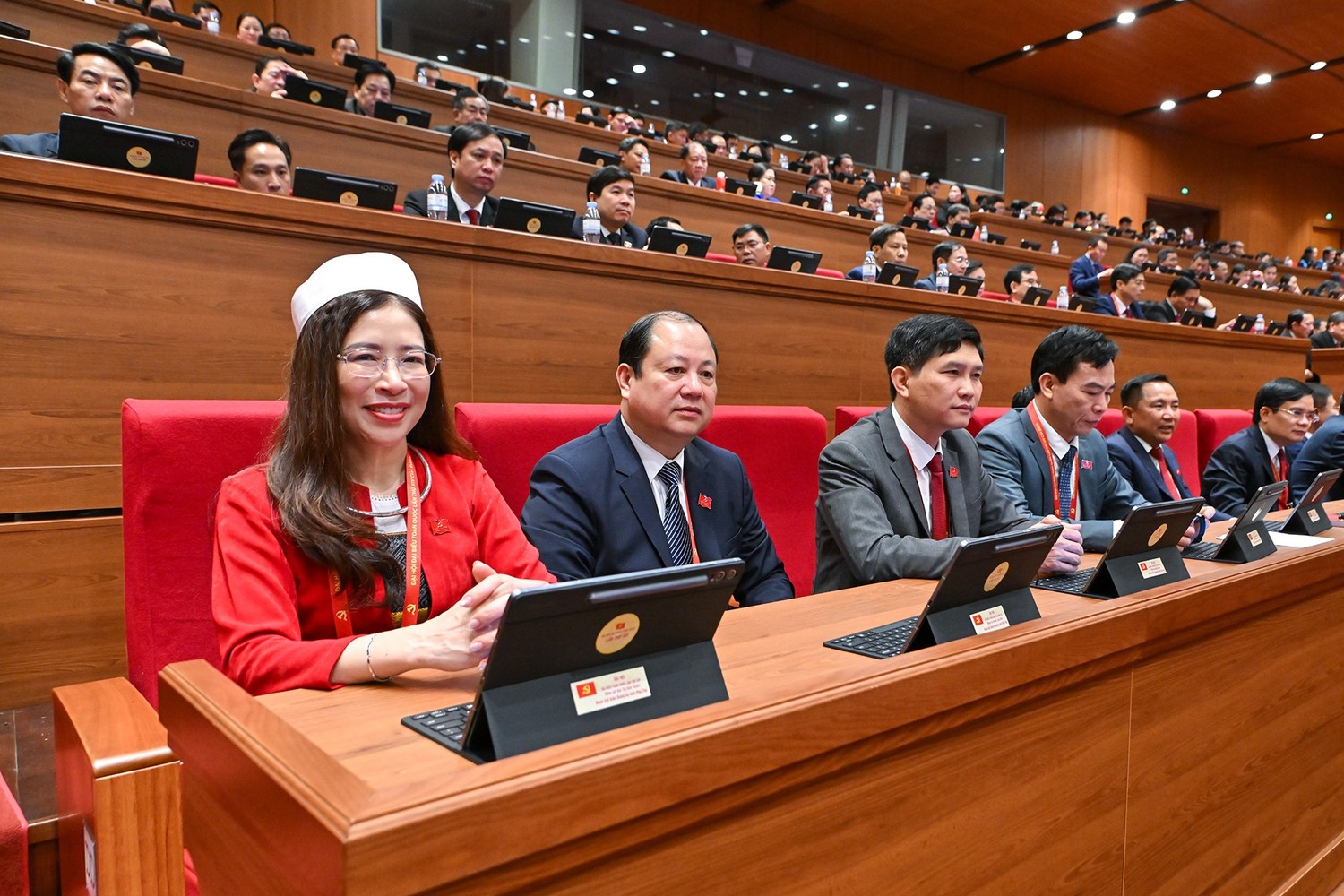 Các đại biểu đoàn Phú Thọ dự phiên trù bị của Đại hội đại biểu toàn quốc lần thứ XIV (Ảnh: TTXVN)