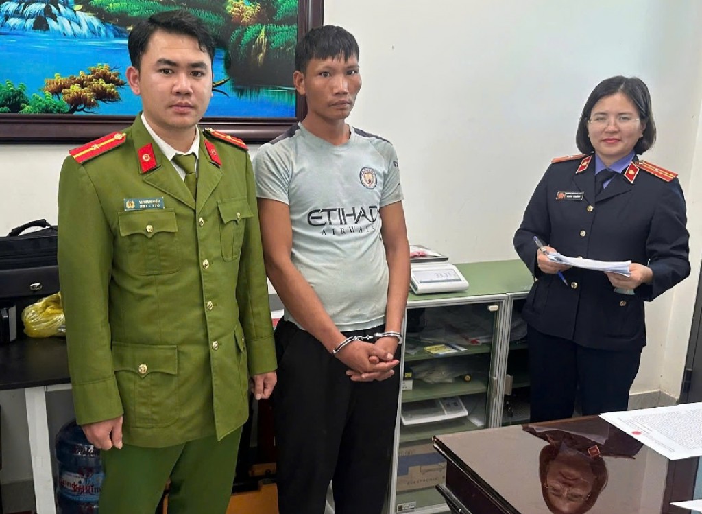 Đối tượng Lữ Văn Tuyến tại cơ quan Công an