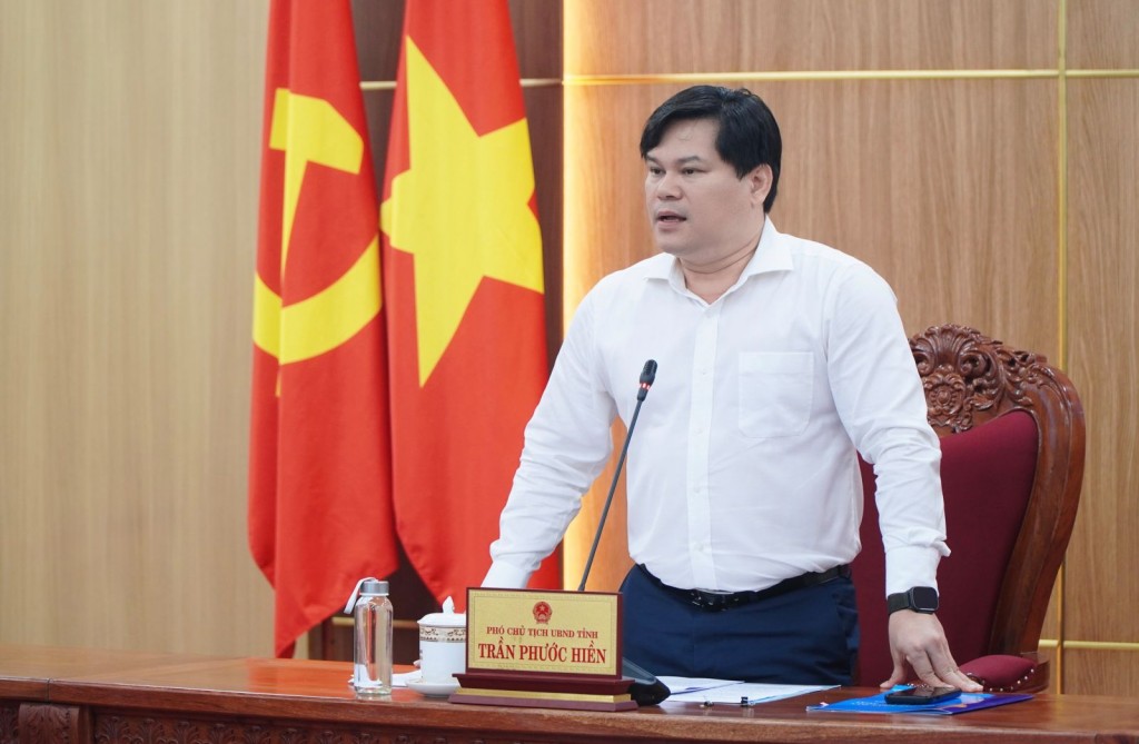 Phó Chủ tịch UBND tỉnh Quảng Ngãi Trần Phước Hiền phát biểu kết luận tại cuộc họp (Ảnh: quangngai.gov.vn)