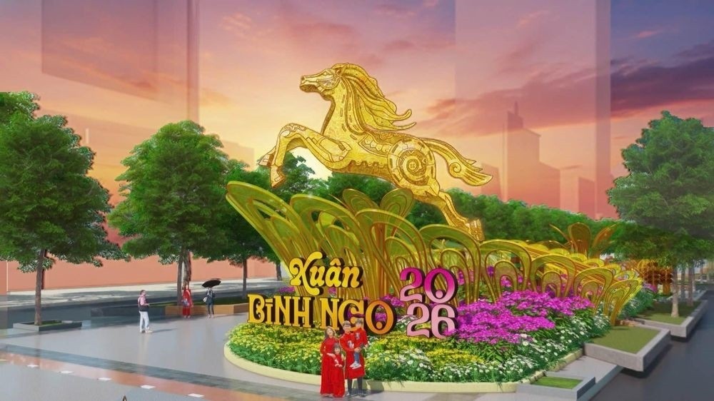 Phối cảnh cổng chính đường hoa