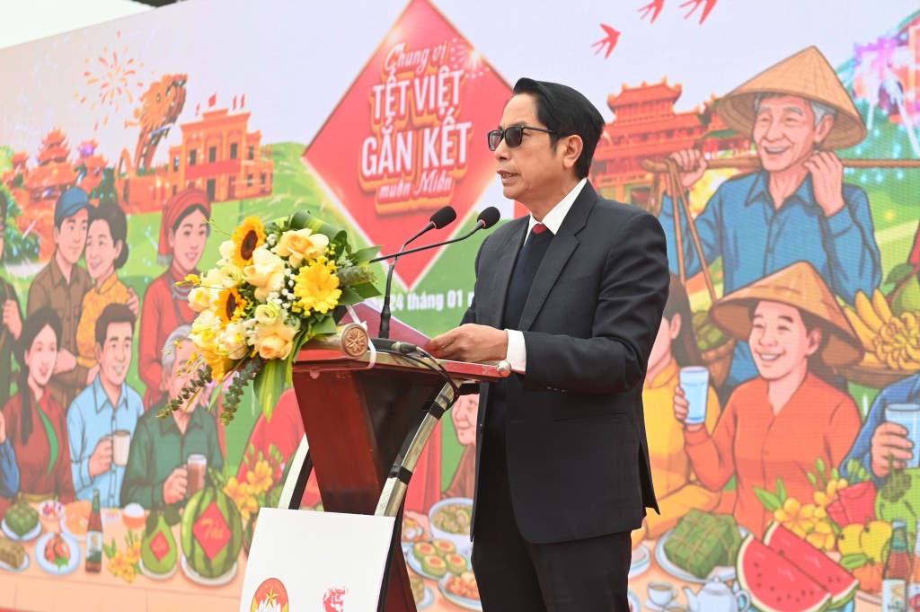 Ông Nguyễn Hải Dương - Bí thư Đảng uỷ, Chủ tịch HĐND xã Kim Bảng, tỉnh Nghệ An phát biểu tại sự kiện