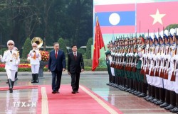 Tổng Bí thư Tô Lâm chủ trì lễ đón Tổng Bí thư, Chủ tịch nước Lào Thongloun Sisoulith