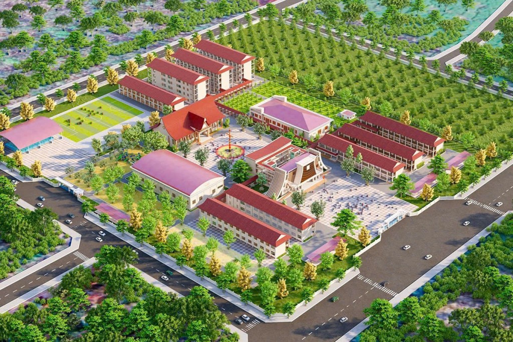 Phối cảnh dự án trường Phổ thông nội trú liên cấp Tiểu học và THCS tại 7 xã biên giới tỉnh Gia Lai