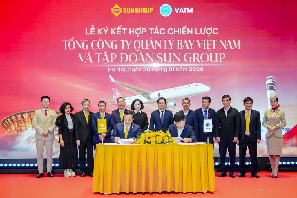Lễ ký kết hợp tác chiến lược giữa Sun Group và VATM 