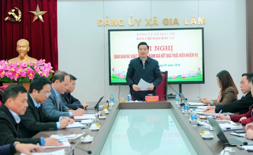 Gia Lâm rà soát tiến độ công tác bầu cử Gia Lâm rà soát tiến độ công tác bầu cử