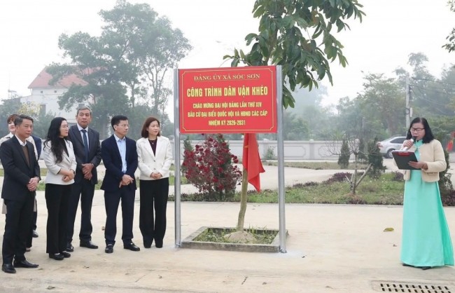 Xã Sóc Sơn gắn biển công trình “Dân vận khéo”