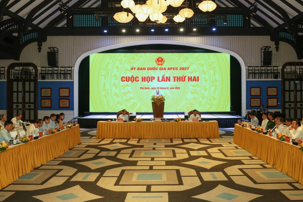 Thủ tướng Chính phủ Phạm Minh Chính chủ trì cuộc họp lần thứ hai của Uỷ ban Quốc gia APEC 2027 - Ảnh: VGP/Nhật Bắc Thủ tướng Chính phủ Phạm Minh Chính chủ trì cuộc họp lần thứ hai của Uỷ ban Quốc gia APEC 2027 - Ảnh: VGP/Nhật Bắc