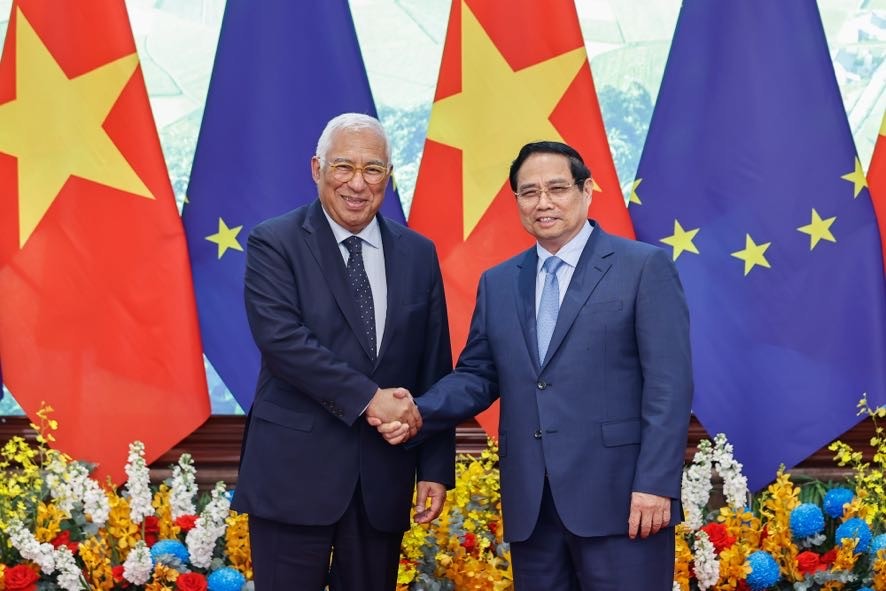 Thủ tướng Phạm Minh Chính hội kiến Chủ tịch Hội đồng châu Âu Antonio Costa - Ảnh: VGP/Nhật Bắc Thủ tướng Phạm Minh Chính hội kiến Chủ tịch Hội đồng châu Âu Antonio Costa - Ảnh: VGP/Nhật Bắc