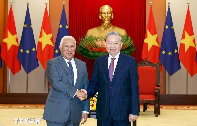 Tổng Bí thư Tô Lâm tiếp Chủ tịch Hội đồng châu Âu António Costa