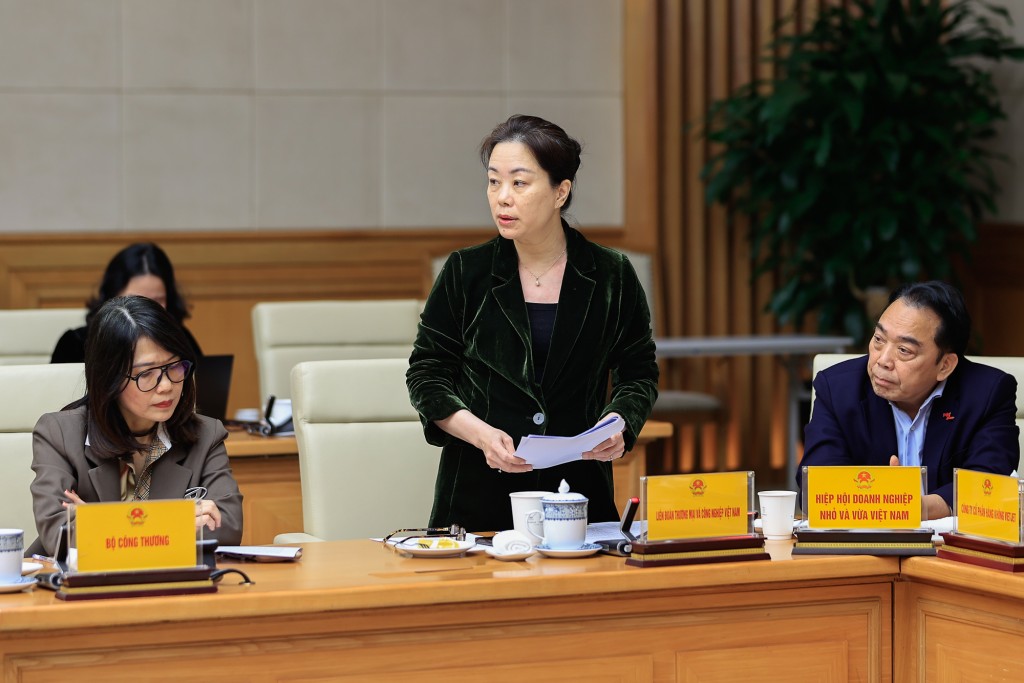 Đại diện các doanh nghiệp phát biểu tại Phiên họp - Ảnh: VGP/Nhật Bắc