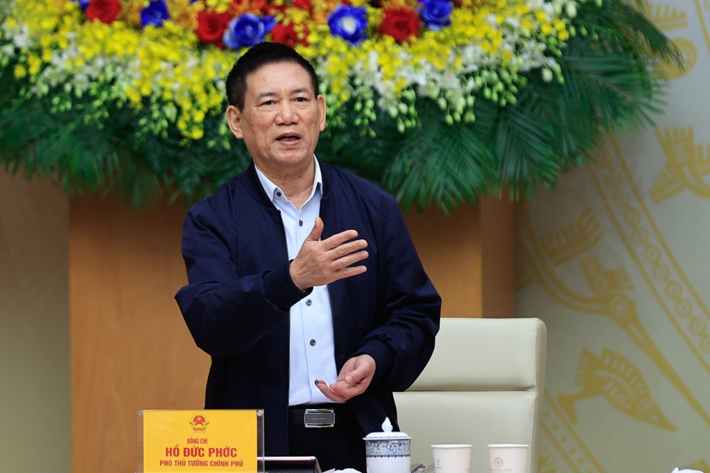 Phó Thủ tướng Hồ Đức Phớc phát biểu tại Phiên họp - Ảnh: VGP/Nhật Bắc