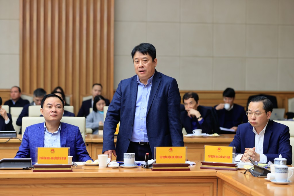 Lãnh đạo các doanh nghiệp nhà nước phát biểu tại phiên họp - Ảnh: VGP/Nhật Bắc