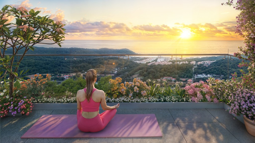 Dù nằm gần trung tâm sôi động, The Sunset vẫn giữ được sự yên tĩnh nhờ lợi thế địa hình trên cao. Ảnh: Sun Group.