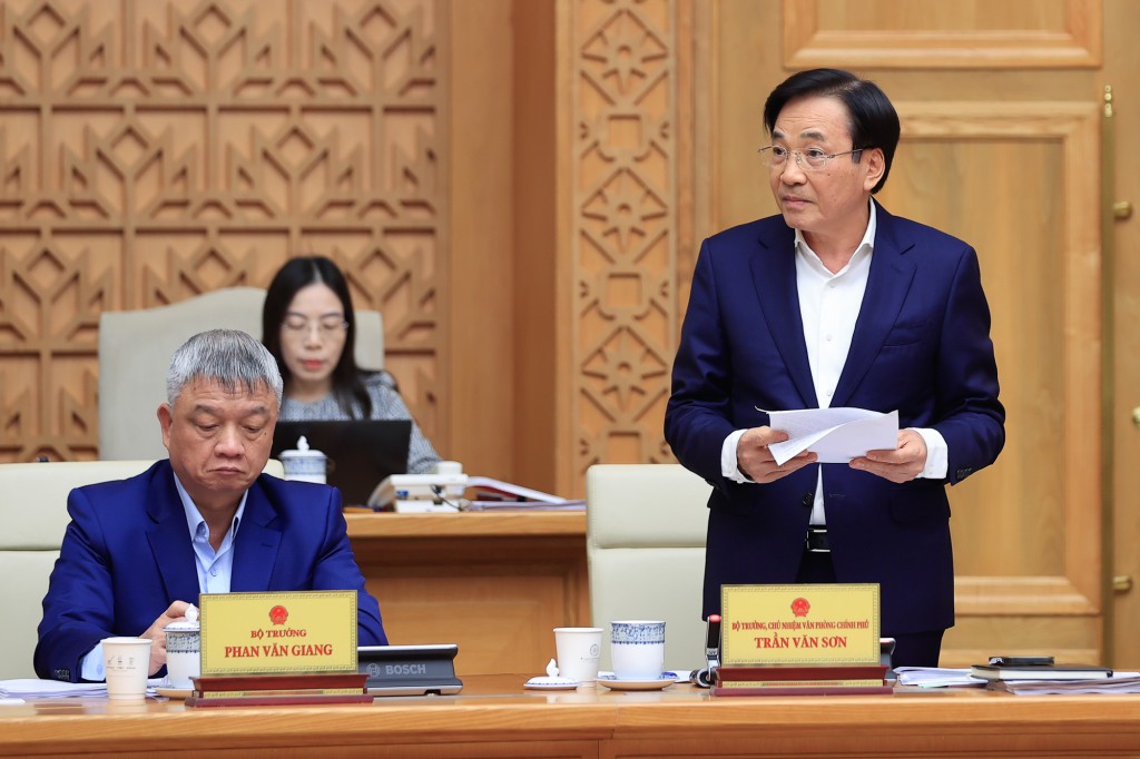 Bộ trưởng, Chủ nhiệm VPCP Trần Văn Sơn phát biểu - Ảnh: VGP/Nhật Bắc