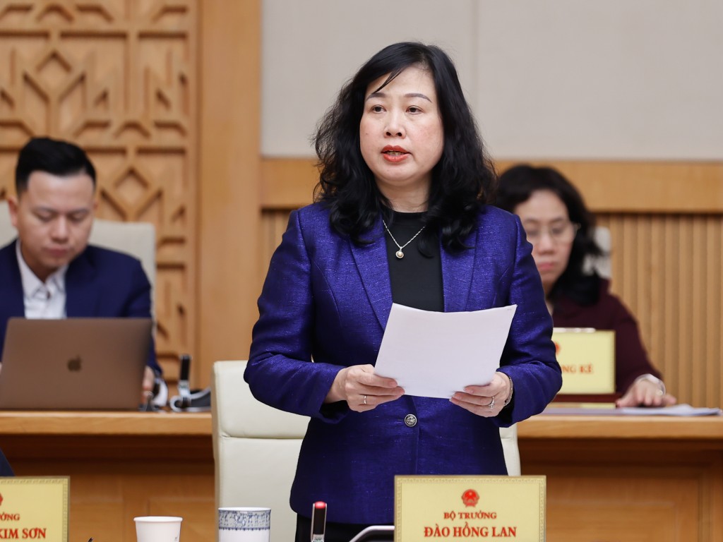 Bộ trưởng Bộ Y tế Đào Hồng Lan phát biểu - Ảnh: VGP/Nhật Bắc