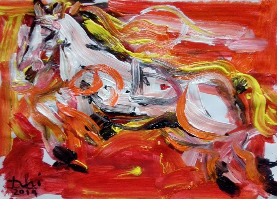 Tranh sơn dầu “Thiên mã”, họa sĩ Ngô Bình Nhi