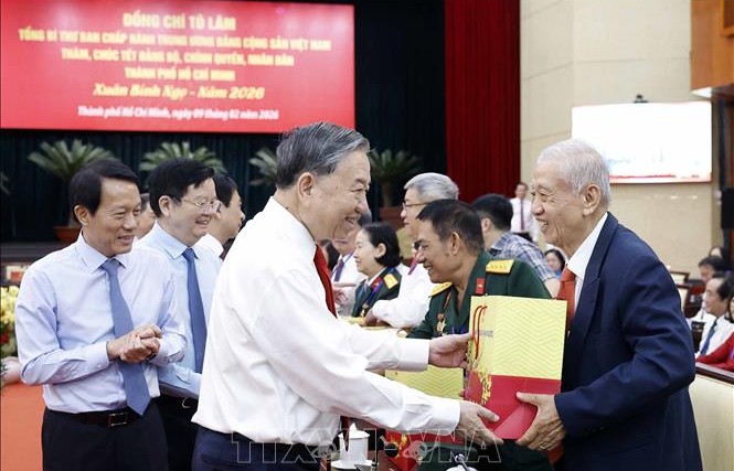 Tổng Bí thư Tô Lâm chúc Tết Đảng bộ, chính quyền và Nhân dân TP Hồ Chí Minh