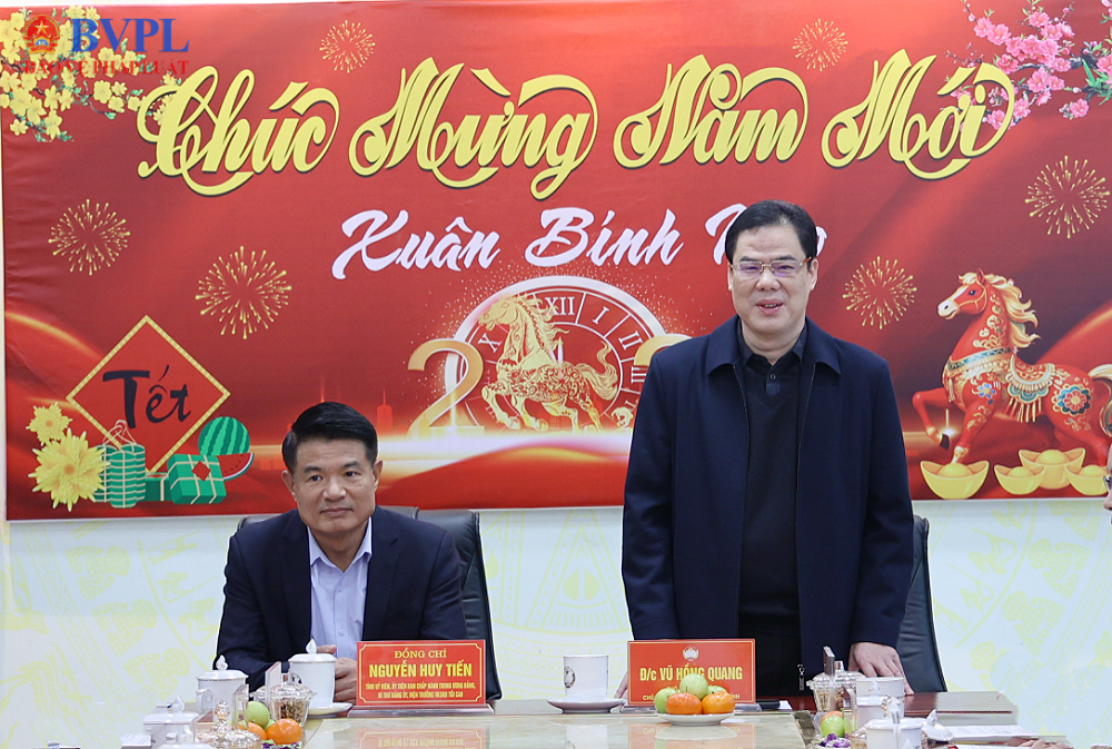 Đồng chí Vũ Hồng Quang, Phó Bí thư Tỉnh ủy, Chủ tịch Uỷ ban MTTQ Việt Nam tỉnh Cao Bằng phát biểu.