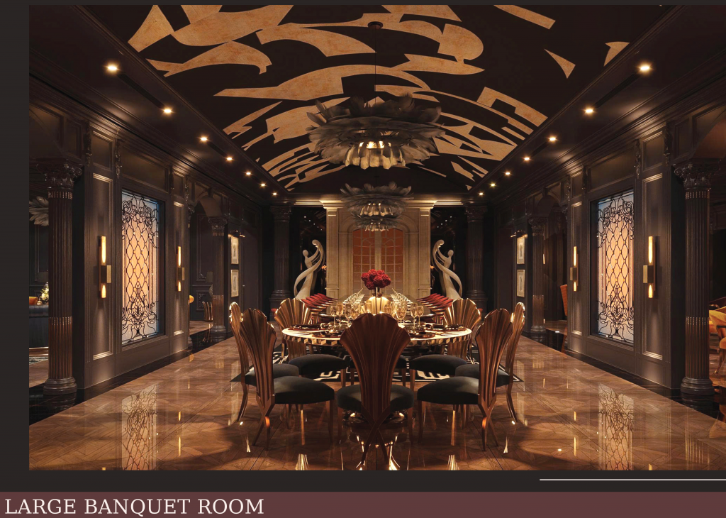 Đó có thể là không gian tổ chức tiệc riêng tư, nơi những buổi gặp gỡ thượng lưu diễn ra trong không gian sang trọng, với thiết kế và bài trí tinh tế, đảm bảo sự riêng tư cho gia chủ và khách mời. 