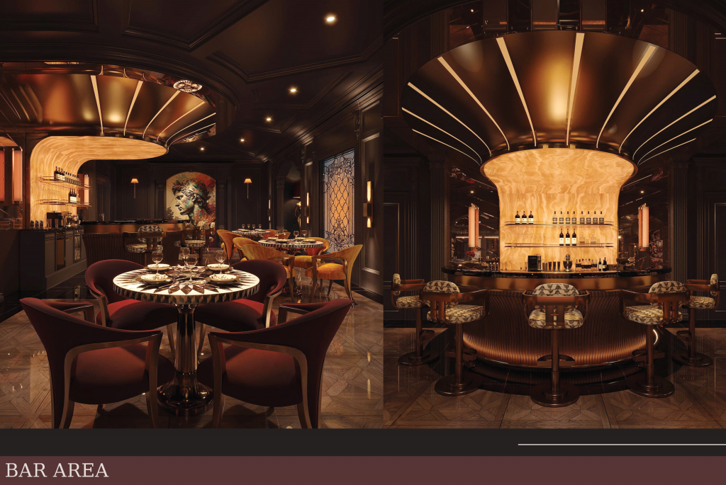 Quầy bar sang trọng đậm chất cá nhân, dành cho các bữa tiệc sôi động.