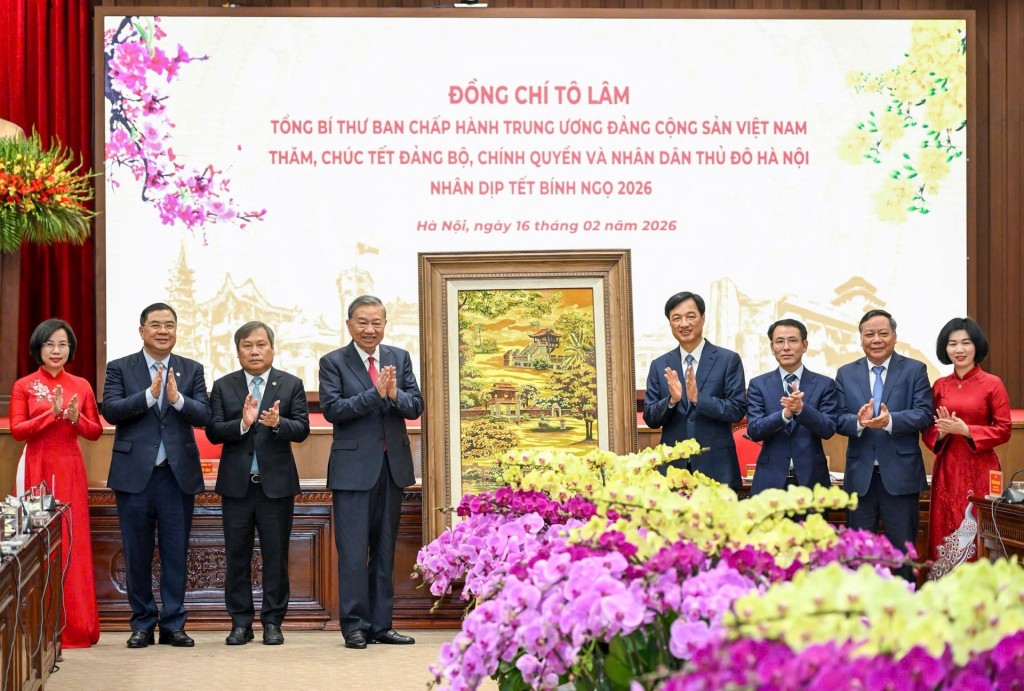 Tổng Bí thư Tô Lâm thăm, chúc Tết Đảng bộ, chính quyền, nhân dân Thủ đô Hà Nội