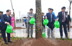 Phó Bí thư Thường trực Thành ủy Hà Nội Nguyễn Trọng Đông dự Tết trồng cây tại Đông Anh